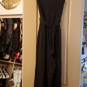 Black jumpsuit with smocking top